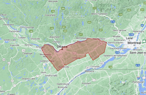 Map of Ottawa and Countryside