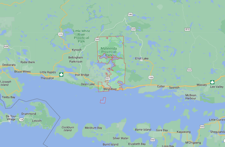 Blind River Mapa de Blind River