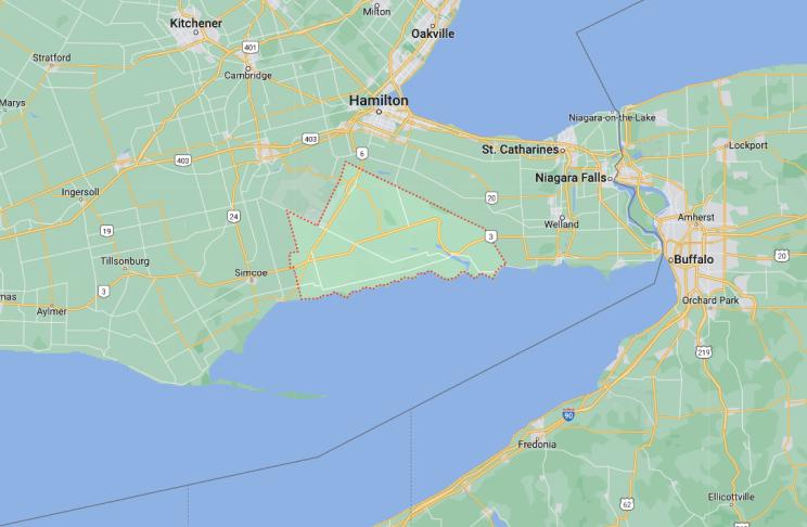 Mapa de Condado de Haldimand