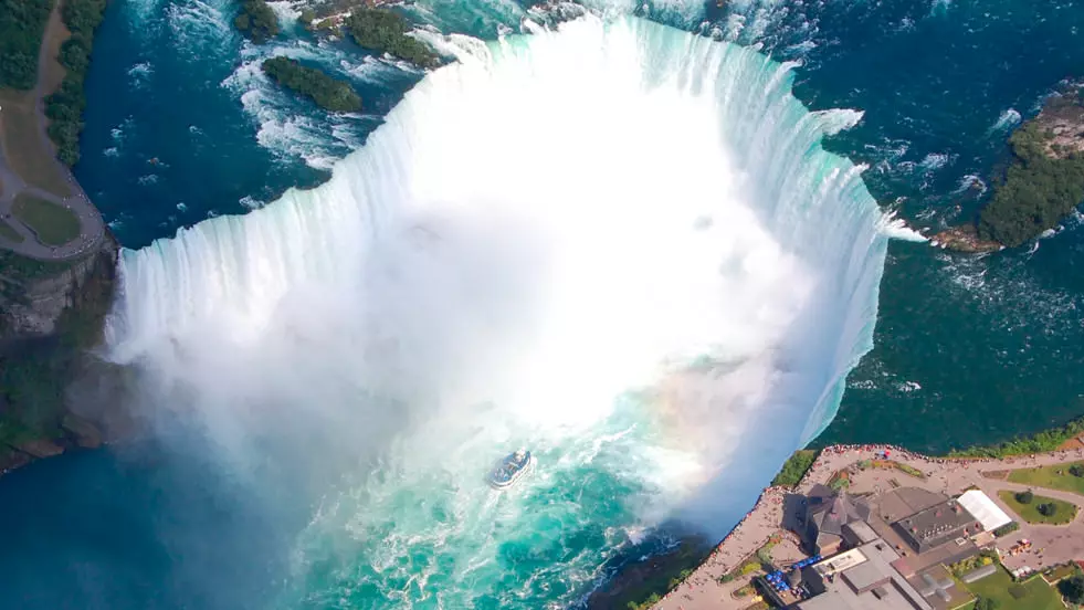 Luftaufnahme der Niagarafälle.