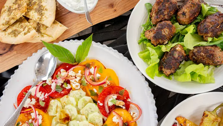 料理学校でのカラフルな料理の数々。