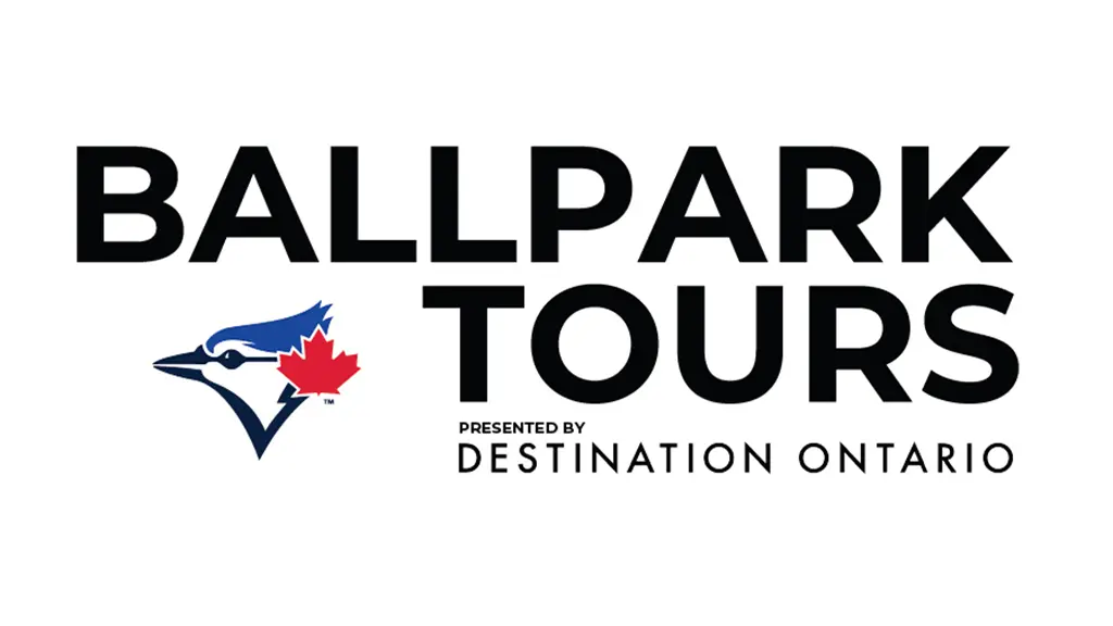 Logo for Ballpark tours partnership with Destination Ontario and the Toronto Blue Jays.