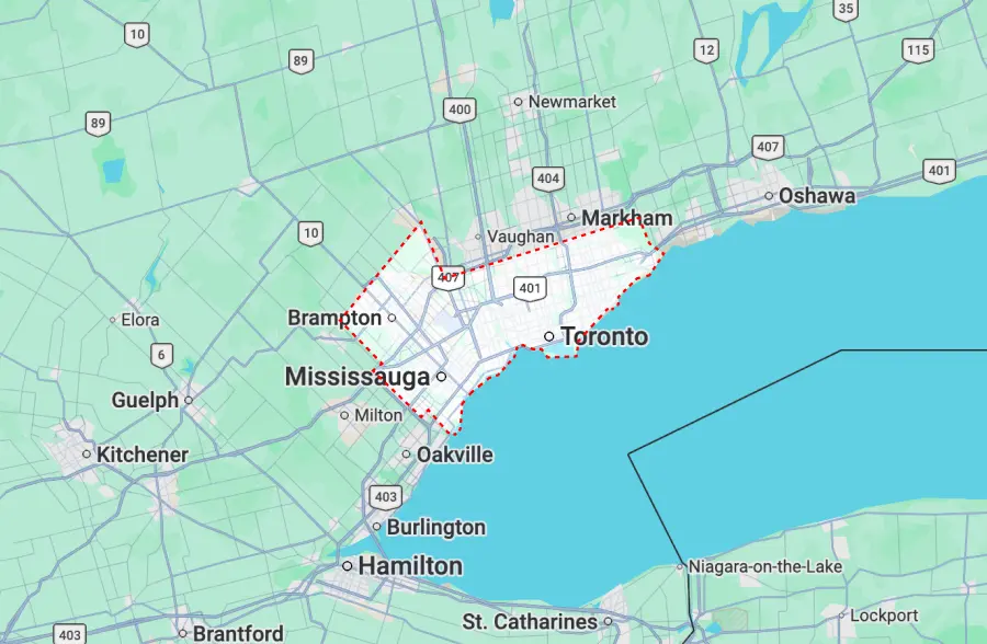 Map of Greater Toronto