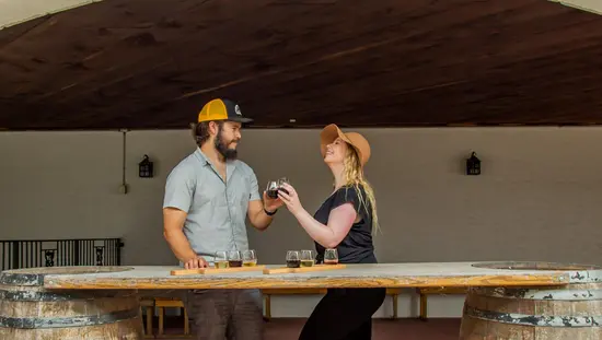 Un homme et une femme toasts avec des verres à vin