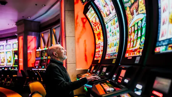 A man at the casino of Caesars Windsor.
