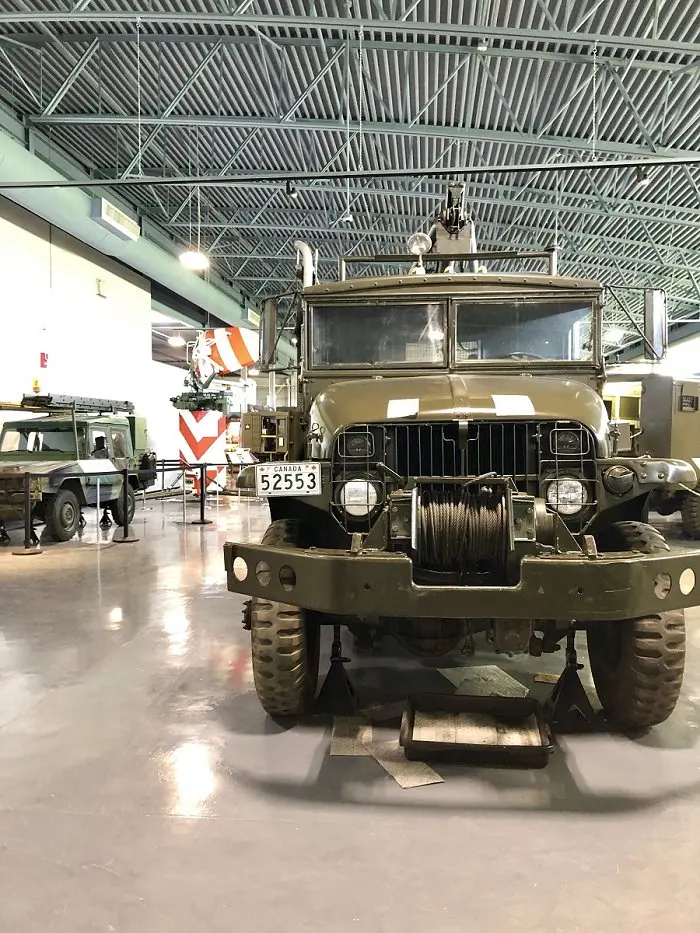 A military vehicle on display at the museum