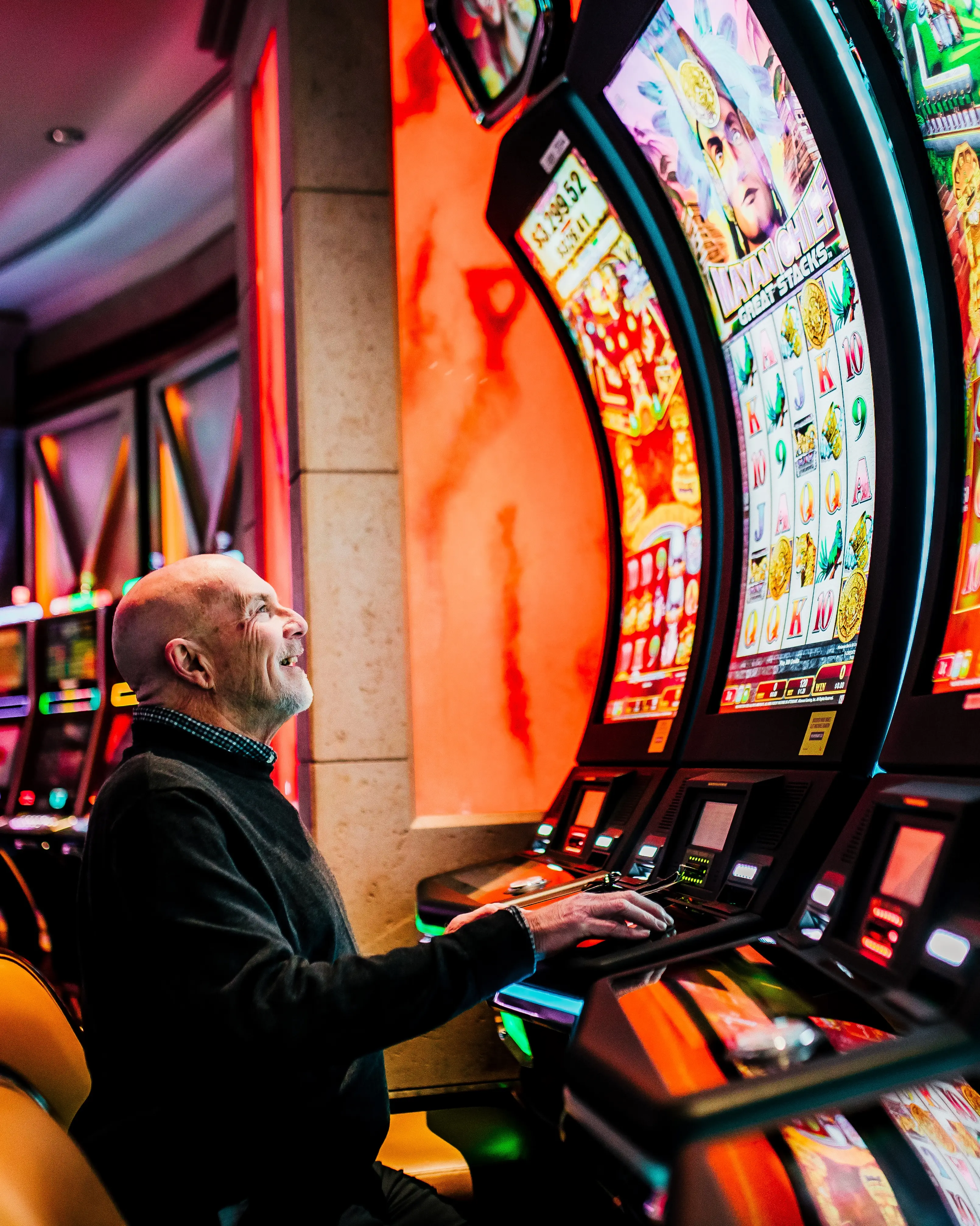 A man at the casino of Caesars Windsor.