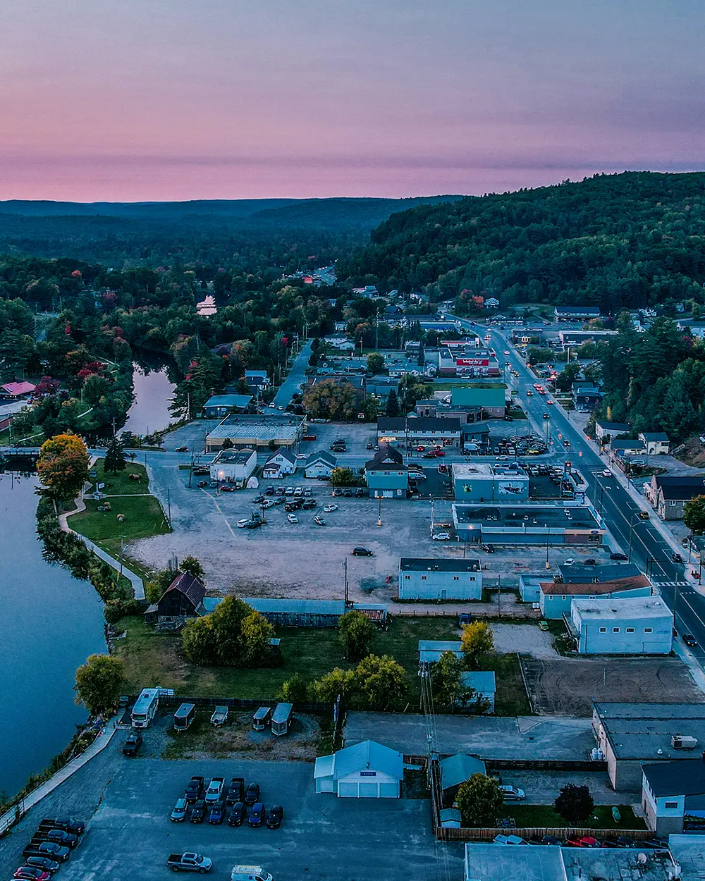 An aerial view of Bancroft in Hastings County