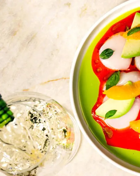 Un colorido plato y una bebida veraniega que se rellenan en un popular restaurante de Toronto.