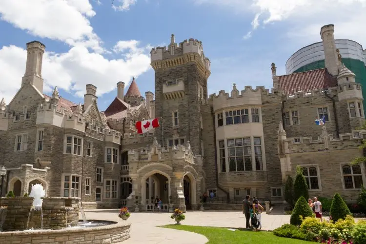 Casa Loma Toronto. Façade of the stone castle.
