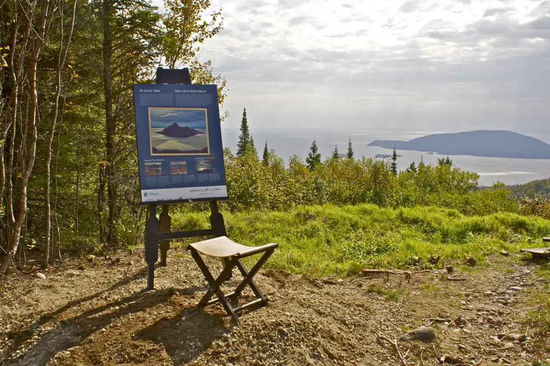 Moments of Algoma interpretive installation on lookout to Pic Island