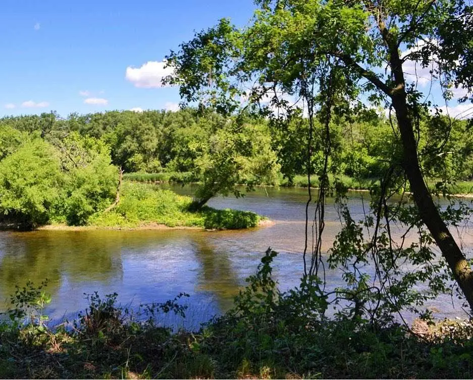 Vue sur une zone boisée traversée par une rivière
