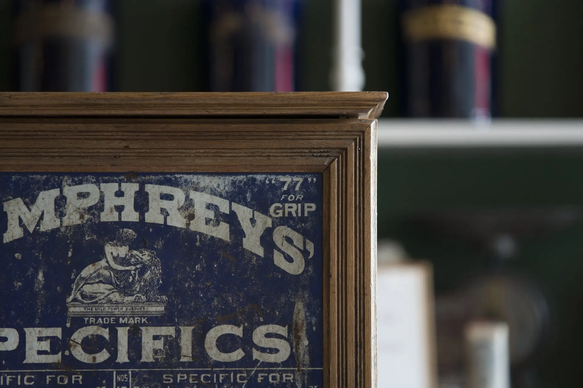 Ein Medizinschrank voller „Humphreys’ Specifics“ in der Niagara Apothecary in Niagara-on-the-Lake.