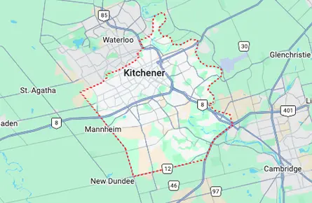 Map of Kitchener
