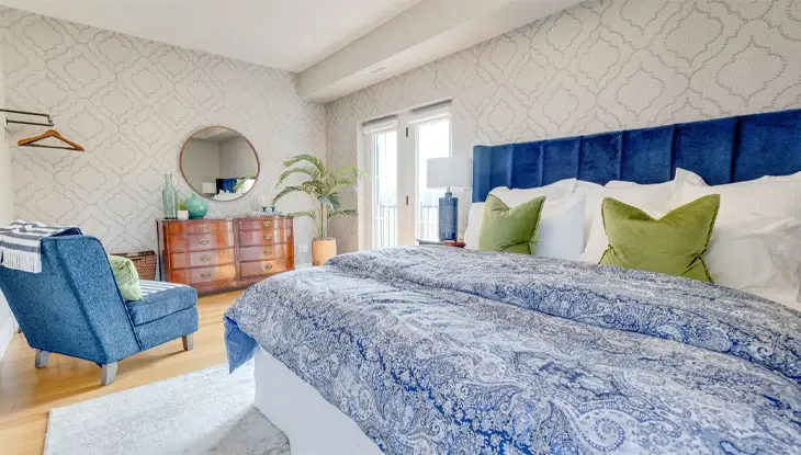 Eine gemütliche Schlafzimmersuite im Weingut Paglione Estate.