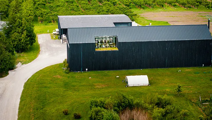Vue aérienne du restaurant PearL Morisette.